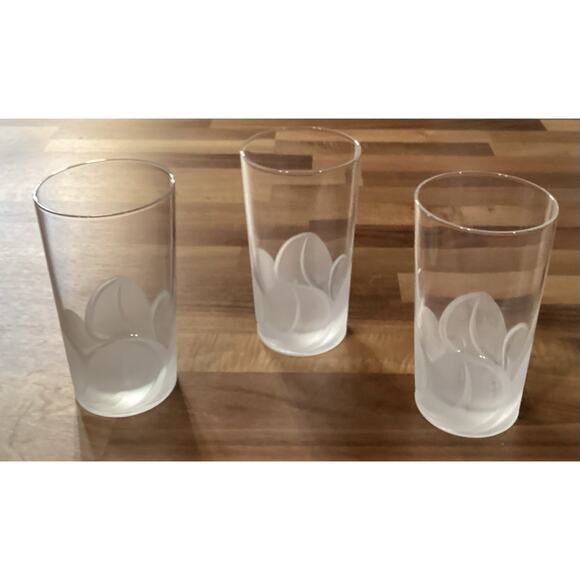 3 Cristal D'Arques Durand Highball Glasses Set Elegant Frosted Drink Tumblers - Picture 1 of 10